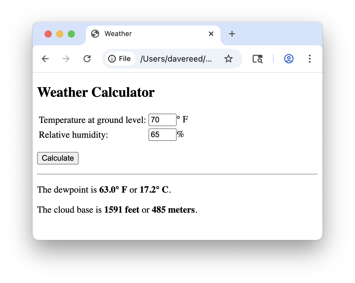 Weather Page Screenshot