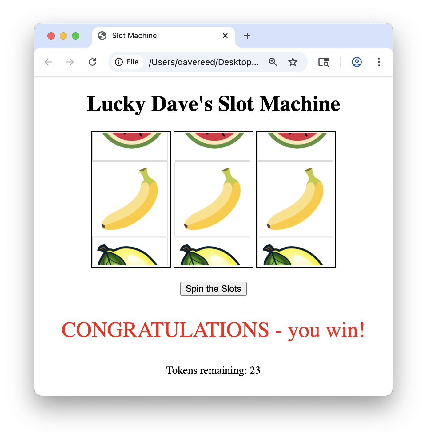 Slots Page Screenshot