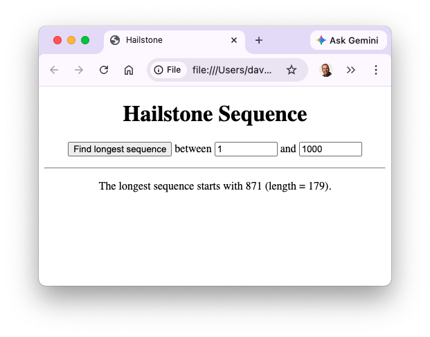 Hailstone Page Screenshot